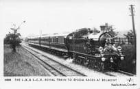 LB & SCR Belmont Train to Epsom Races Pamlin Prints Railway RPC Postcard