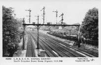 LB&SCR Old Signal Box Gantry at Croydon in 1948 Pamlin Prints Railway RPC Postcard