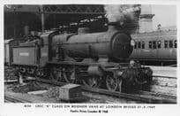 LBSC K Class Old Train at London Bridge in 1949 Pamlin Prints Railway RPC Postcard