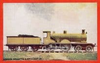 LBSC London Brighton & South Coast Railway 4-4-0 Train Wrench Series Postcard