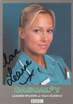 Leanne Wilson Casualty Hand Signed Cast Card Photo