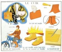 Leather Handbag Fashion Shoes Bicycle Old French School Chart Postcard