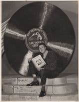Lee Young of Lester Jazz Singer Giant Hand Signed HMV 78 Record Photo