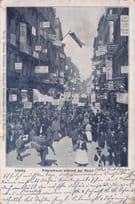 Leipzig Peterstrasse Zur Messe Street Parade 1902 German Postcard