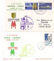Leipzig To Paris Concorde Special Flight 2x 1986 First Day Cover FDC s