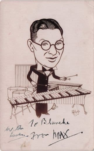 Leo Jazz Old Big Band Birmingham Caricature Hand Signed Autograph