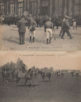 Les Courses 2x French Horse Race Jockey Antique Postcard s