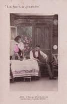 Les Noces De Jeannette Wedding Meal French Lovers Secret Code Old Postcard