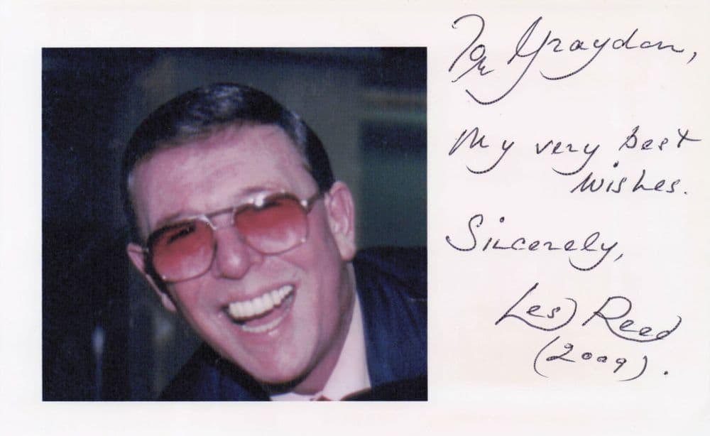 Ella Reed Singer Les Reed 1960s Singer Songwriter Large Hand Signed Photo