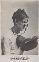 Leslie Crowther In Boxing Play Wanted A Pugalist Vintage Postcard