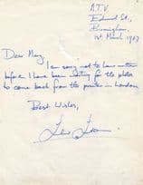 Lew Luton Crossroads 1967 ATV Birmingham Studios Hand Signed Letter