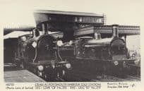 LHS LSWR Train 292 Steam At Portsmouth Harbour Railway Postcard