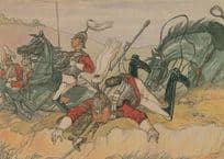 Life Guards 1880 Shakespeare Rare Watercolour Military Postcard