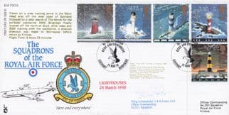 Lighthouses 1998 Hampshire Military Squadrons Of The Royal Air Force Hand Signed FDC