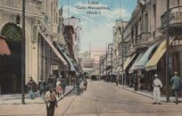 Lima Calle Mercedos Peru Shops Old Postcard