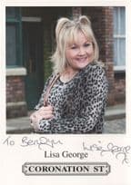 Lisa George Coronation Street Hand Signed Cast Card Photo