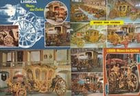 Lisboa Portugal Portuguese Coach Museum Transporation 4x Postcard Bundle