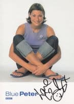 Liz Barker Blue Peter BBC TV Show Hand Signed Photo & Funny Face