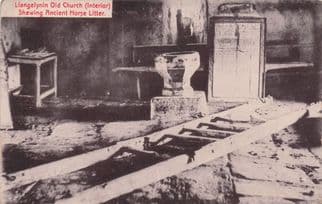 Llangelynin Shewing Ancient Horse Litter Welsh WW1 Old Postcard