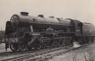LMS Welch Regiment Scottish Royal Scot Class 7P Train Old RPC Postcard