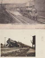 LN&W Wild Irishman Train Picking Up Water Old Railway 2x Postcard