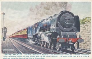 LNWR Class 4-6-0 No 1361 Prospero Westmoreland Whale Train Postcard