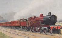LNWR Claughton Loco Hauling LM & SR Express Painting Train Postcard