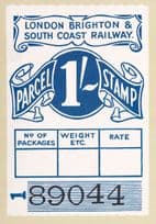 London Brighton & South Coast Railway Parcel Post Stamp Postcard