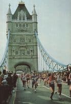 London Marathon Runners at Tower Bridge Postcard