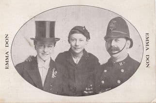 London Policeman Boy Eyeglass Top Hat Poss Scout Old Postcard