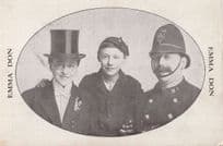London Policeman Boy Eyeglass Top Hat Poss Scout Old Postcard