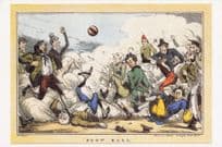 London Victorian Dustmen Football Game Old Etching FIFA Postcard