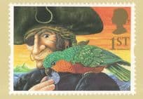 Long John Silver from Treasure Island Book Rare RMPQ Stamp Postcard