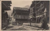Lotschental Dorfpartie Switzerland Real Photo Postcard