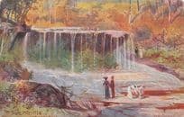 Lovers at Blue Mountains NSW Australia Tucks Oilette Painting Old Postcard