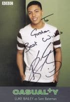 Luke Bailey as Sam Bateman in Casualty Hand Signed Cast Card Photo