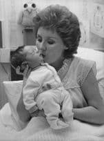 Lulu & New Born Baby Paddington Hospital 9x7 Vintage Press Photo