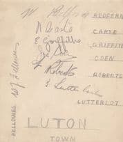 Luton Town Football Club Antique 15x 1930s Hand Signed Autograph s