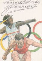 Lynn Davies British Olympic Gold Athletics Hand Signed Postcard