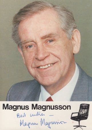 Magnus Magnusson Mastermind Chair Official Hand Signed Photo