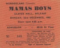 Mamas Boys Irish Belfast 1985 Live Concert Ticket