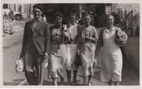 Man Carrying Ladies Handbag By Garage Gay Interest Old Real Photo Postcard