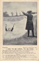 Man Drowning Girl Laughing Old Comic Songcard Postcard