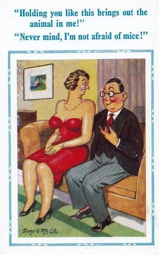 Man Or A Mouse Bringing Out The Sexual Beast Comic Humour Postcard