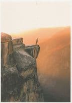 Man Suicide Jump Cliff Edge Faces Of Death Mountain Climbing Postcard