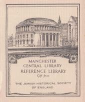 Manchester Reference Library Gift Jewish History Society Card Ephemera