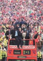 Manchester United 1999 Football Champions Bus Parade Postcard