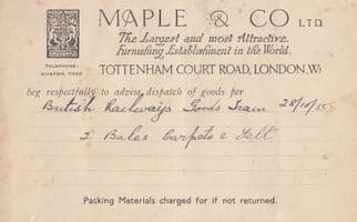 Maple & Co Furniture Shop Tottenham Court Road London Old Advertising Postcard