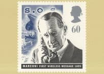 Marconi First Wireless Radio Message 1895 RMPQ Royal Mail Stamp Postcard