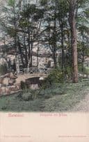 Marienbad Parkpartie Mit Brukce Bridge Czech Old Postcard